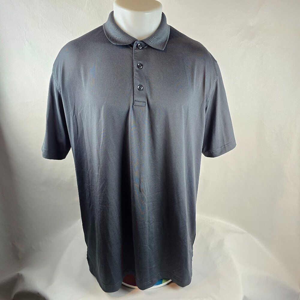 Callaway Shirt Men Large Grey Polo Golf Opti Dri Performance Short Sleeve Casual